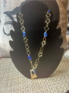 VERONESE Sterling Silver Gold Vermeil  Clad Lapis Lazuli necklace